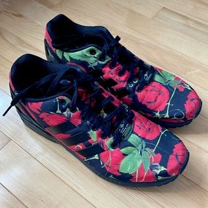 Adidas sneakers, rose pattern